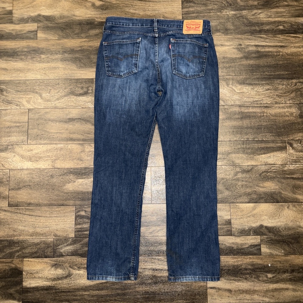 Levi's 514 Regular Fit Tapered Leg Dark Wash Denim Jeans Men's 34x32 Red Tab